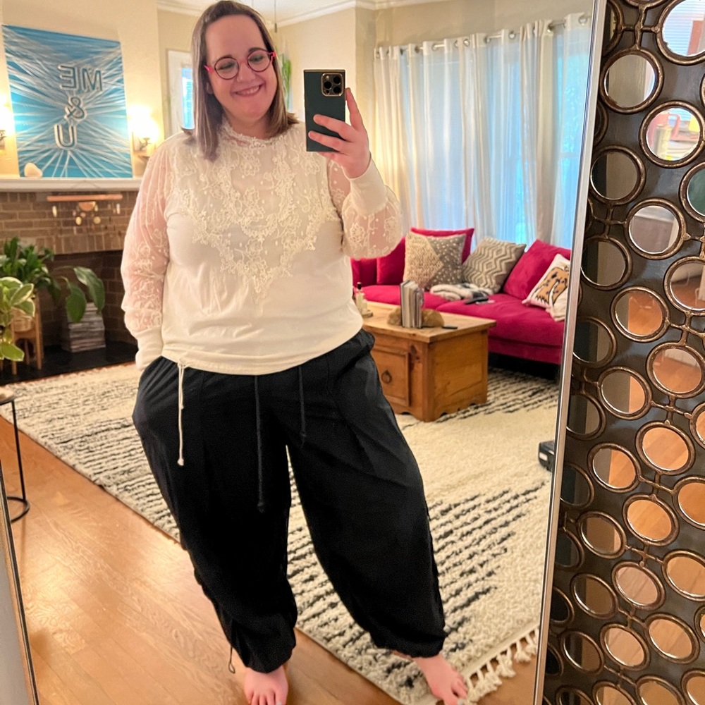 Anthropologie Tiny Oriana Long-Sleeve Lace Top in 1X